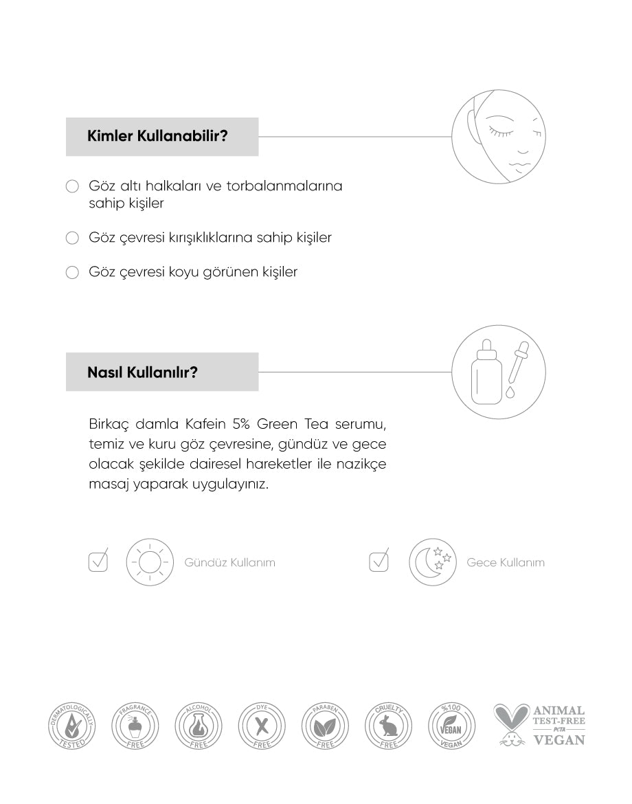 Aydınlatıcı Göz Çevresi Serumu Caffeine 5% + Green Tea