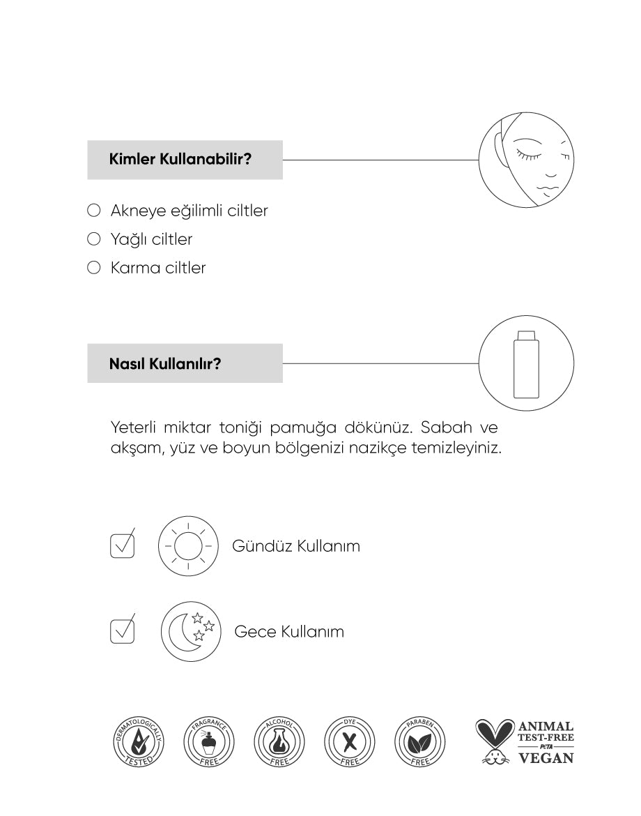 Akne Karşıtı & Sebum Kontrol Arındırıcı Tonik 200 ml