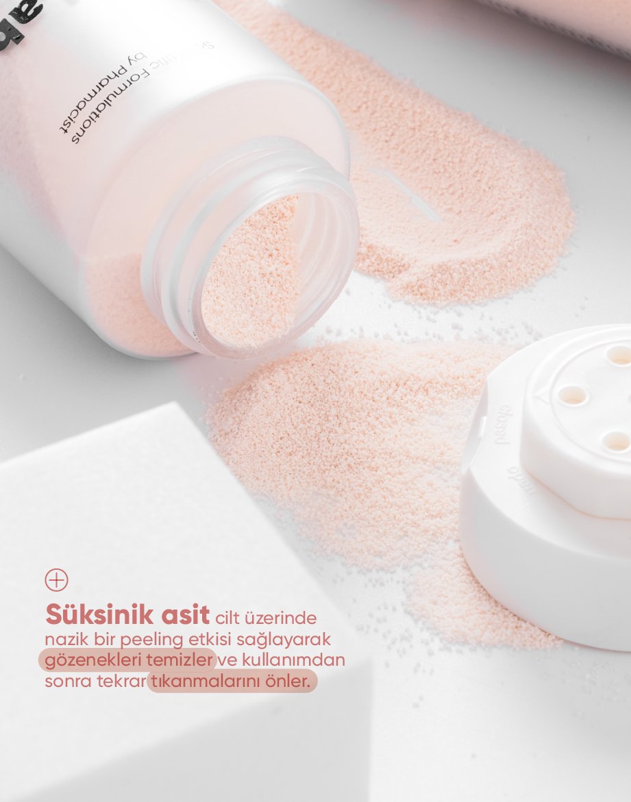 Arındırıcı ve Yenileyici Enzim Toz Peeling 100g(Mandelic Acid+Succinic Acid+Tartaric Acid+Papain)