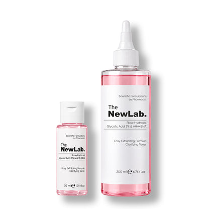 Canlandırıcı &amp; Cilt Tonu Eşitleyici Toner Rose Hydrosol Glycolic Acid 5% &amp; AHA+BHA 30 ml Seyahat Boy