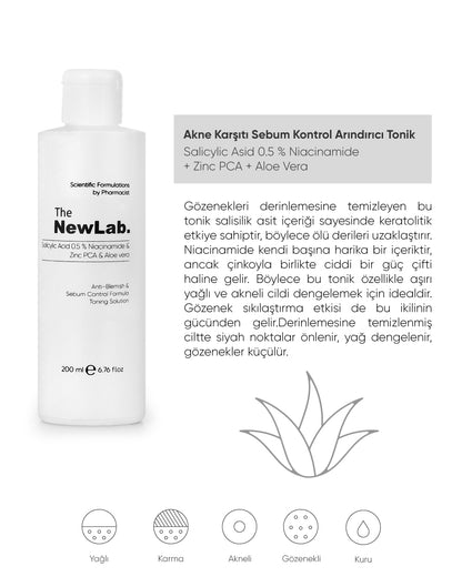 Akne Karşıtı &amp; Sebum Kontrol Arındırıcı Tonik 200 ml