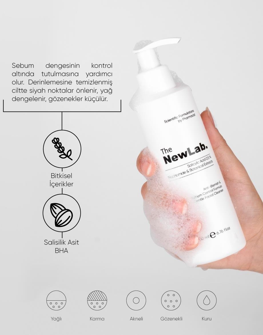 Akne Karşıtı &amp; Sebum Kontrol Yüz Temizleyici 200 ml